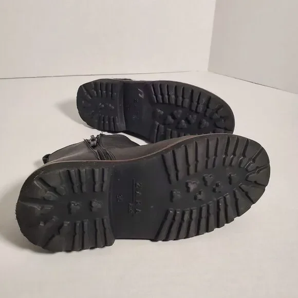 Zara Boys Leather Black Boots. Size 30 EU. SKU# B-14 - Picture 6 of 16